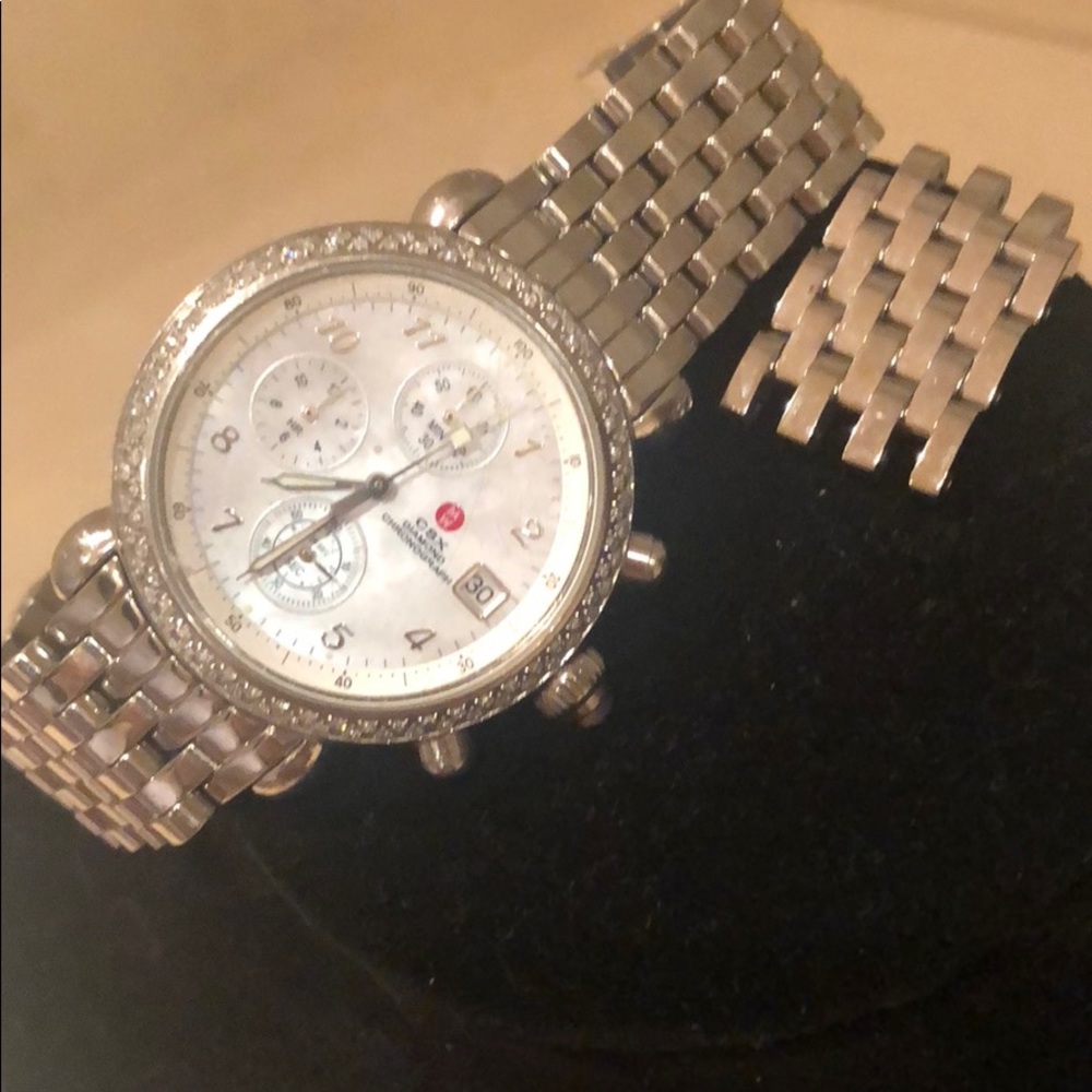 Michele Watch Stainless Steel Diamond Bracelet